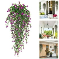 Fall Artificial Hanging Plants,Fall Decor,Artificial Fall Flowers,Faux Autumn Plants Faux Hanging Plants Artificial Plants Fake Plants for for Thanksgiving Indoor Outdoor House Wedding Garden,Purple