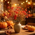 thumbnail image 1 of Fall Artificial Orange Flower Bouquet, Plastic Autumn Blooms for Thanksgiving, Halloween & Home Decor, 1 of 5