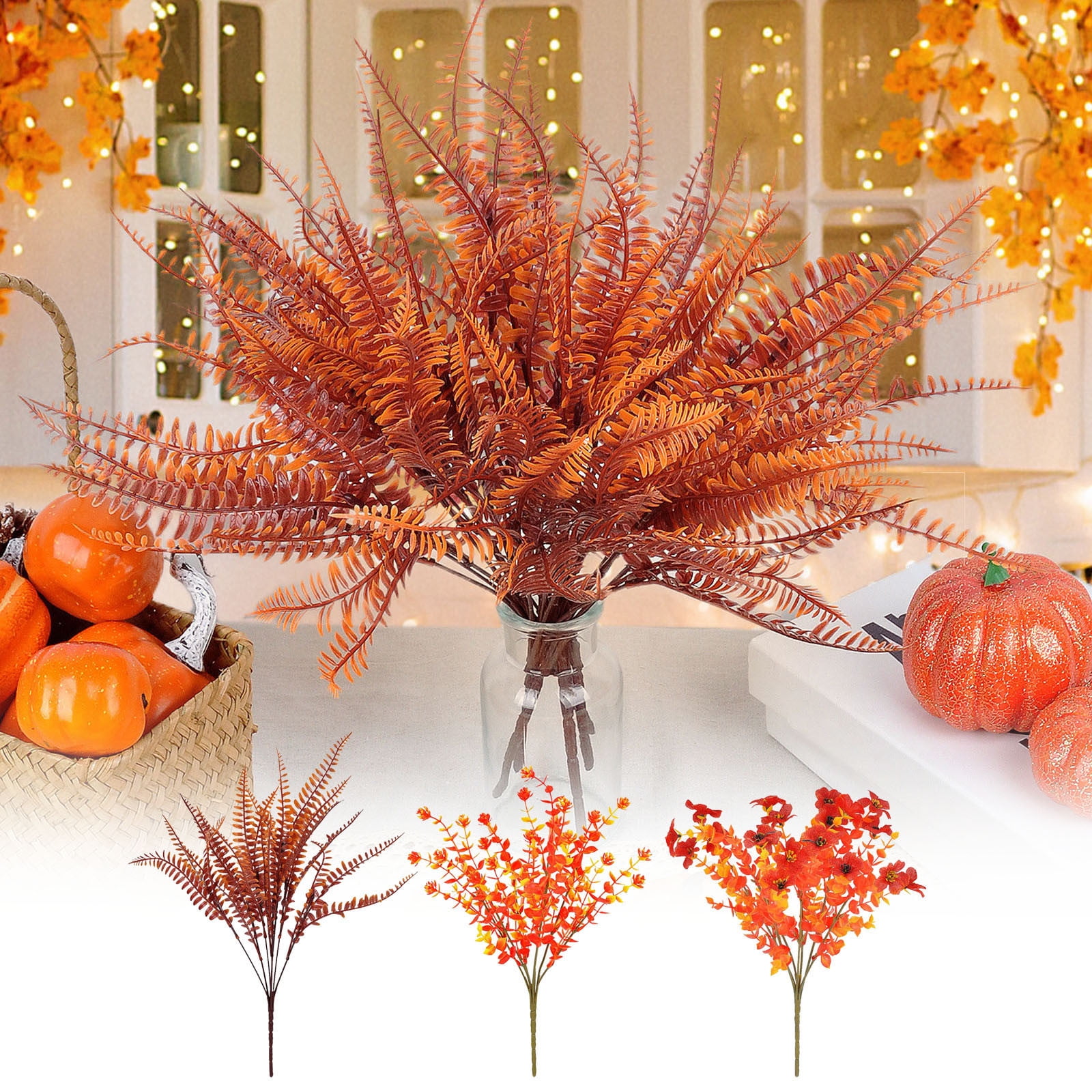 Fall Artificial Plastic Flowers - Lifelike Simulation Plants for Home ...