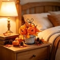thumbnail image 1 of Fall Artificial Pumpkin, Maple Leaf, Berry Arrangement with Metal Basket, Preassembled Floral Centerpiece for Thanksgiving Decor, 1 of 4