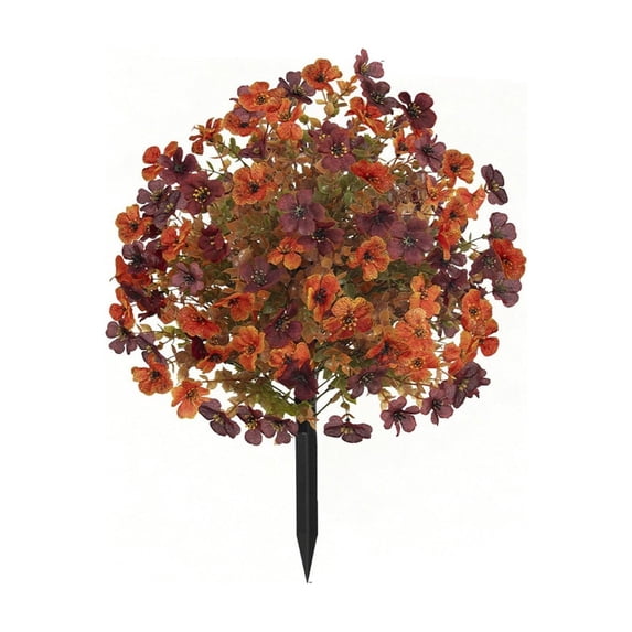 Fall Artificial Topiary Ball Trees with Ground Spike , Fake Shrubs with Flower for Garden Porch Patio Thanksgiving Decor 22.04In