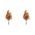 thumbnail image 1 of Fall Artificial Topiary Trees with Ground Stakes, Set of 2 Faux Shrubs with Fall Leaves, 17" Bushes for Outdoor Porch, Garden, and Autumn Thanksgiving Decor, 1 of 5