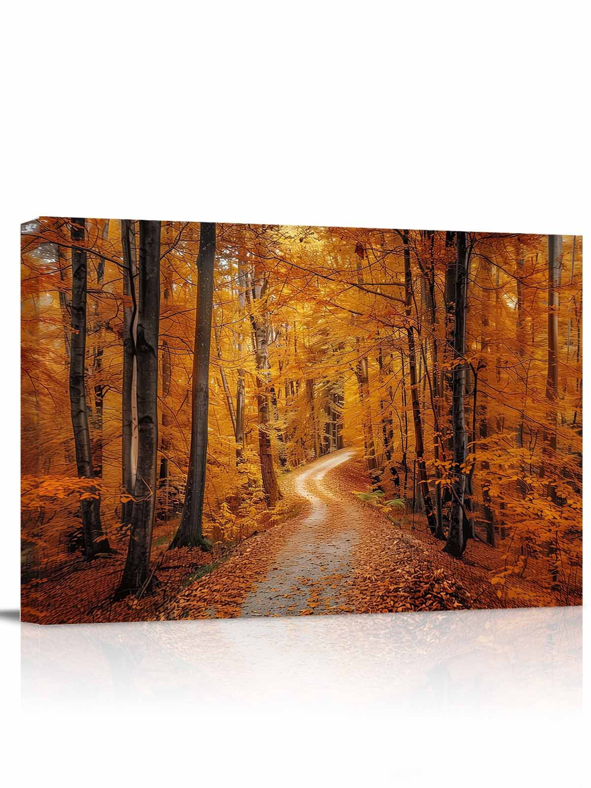 Fall Autumn Canvas Print Wall Art Framed Canvas Art Wall Decor Forest ...