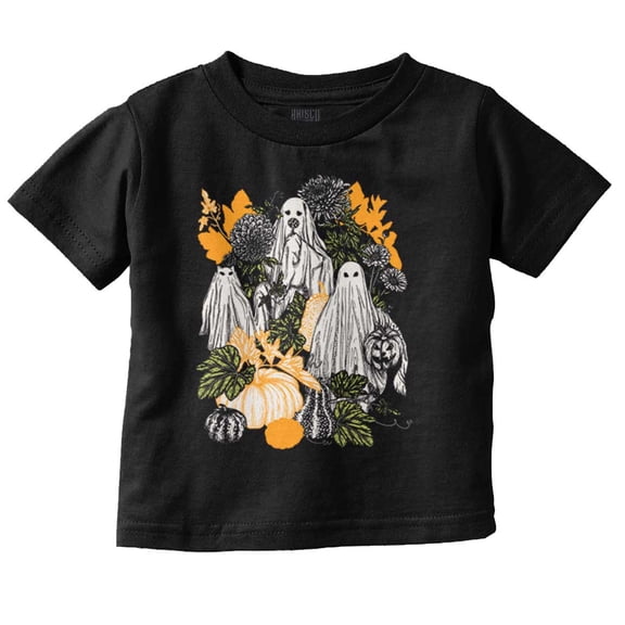 Fall Autumn Ghosts and Pumpkins Toddler Boy Girl T Shirt Infant Toddler Brisco Brands 18M
