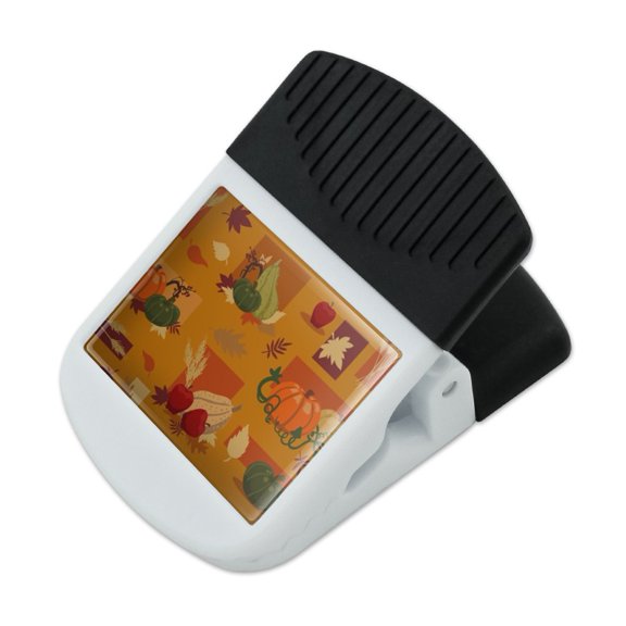 Fall Autumn Harvest Pumpkin and Squash pattern Refrigerator Fridge Magnet Magnetic Hanging Hook Note Snack Clip