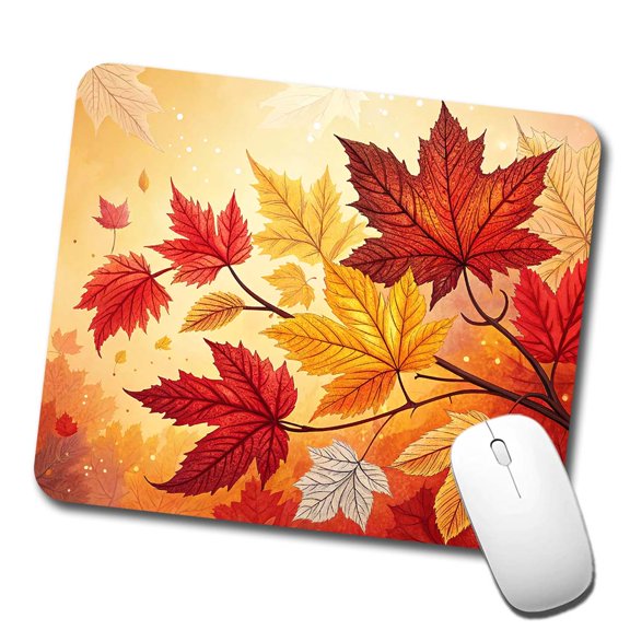 Fall Autumn Leaves Design Mouse Pad Low Profile Gaming Mat