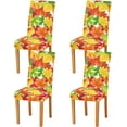 thumbnail image 1 of Fall Autumn Leaves Dining Chair Covers Set of 4 Spandex Stretch Seat Cover for Home Decorations Restaurant, 1 of 6