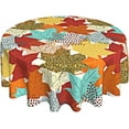 thumbnail image 1 of Fall Autumn Leaves Print Tablecloth Round 60 Inch, Color Harvest Leaf Table Cloth Cover Polyester Waterproof Fabric for Thanksgiving Holiday Home Party Wedding Picnic, 1 of 6