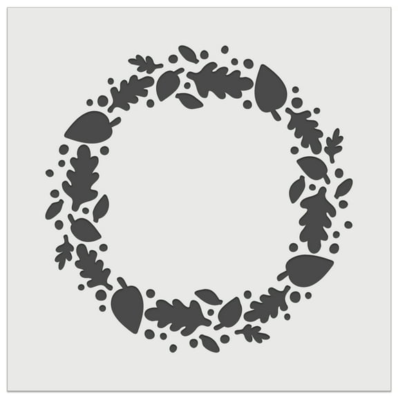 Fall Autumn Leaves Wreath DIY Cookie Wall Craft Stencil - 5.5 Inch