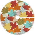 thumbnail image 1 of Fall Autumn Maple Leaves Christmas Tree Skirt Decorations Pumpkin Thankful Grateful Thanksgiving Day Xmas Tree Mat 36 inch for Holiday Party Supplies Rustic Mini Christmas Tree Skirt, 1 of 6