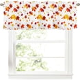 thumbnail image 1 of Fall Autumn Maple Leaves Kitchen Curtains Valance for Windows Thanksgiving Orange Red Leaf Harvest Curtain Small Farmhouse Rod Pocket Window Treatment for Bathroom living Room Decorations 54x18inch, 1 of 6