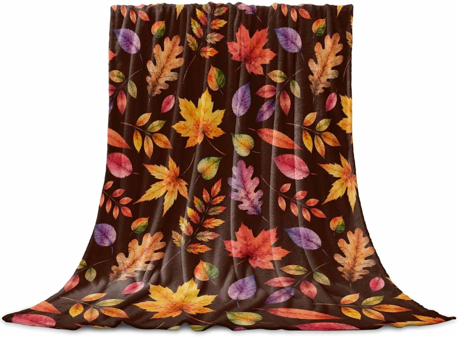 Fall Autumn Maple Leaves Throw Blanket Sherpa Fleece Blanket 30