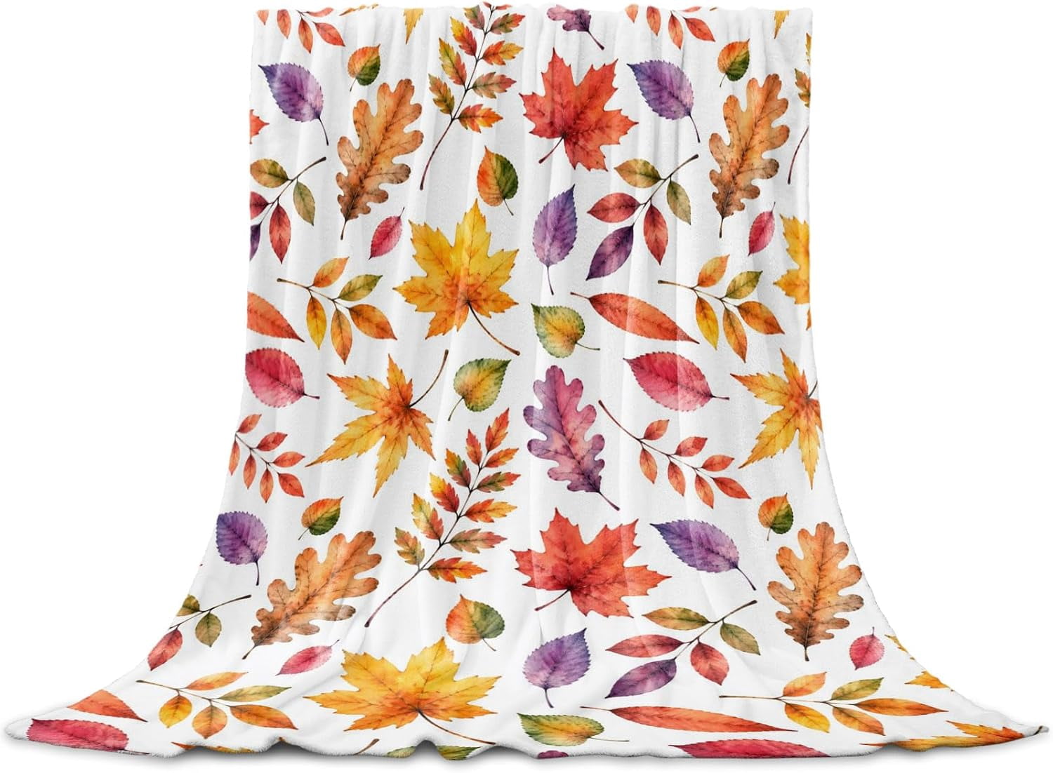 Fall Autumn Maple Leaves Throw Blanket Sherpa Fleece Blanket 30