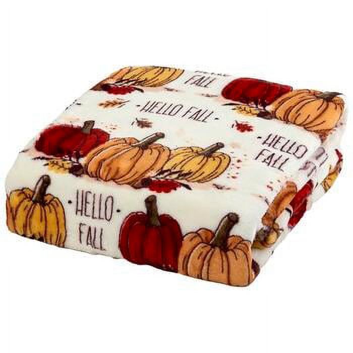 Fall Autumn Pumpkin Throw Blanket, 50 x 60 inches, Soft Polyester ...