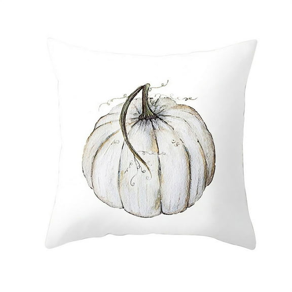 Fall Autumn Pumpkin Throw Pillow Cover Outdoor Watercolor Pumpkins Pillows Cover Thanksgiving Farmhouse Linen Decorative Cushion Case for Couch Bed Decor, 18X18Inch