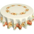 thumbnail image 1 of Fall Autumn Round Tablecloth 60Inch Pumpkin Sunflower Circle Reusable Heat Resistant Washable Table Cloth Cover for Kitchen Dining Seasonal Holiday Farmhouse Decor, 1 of 6