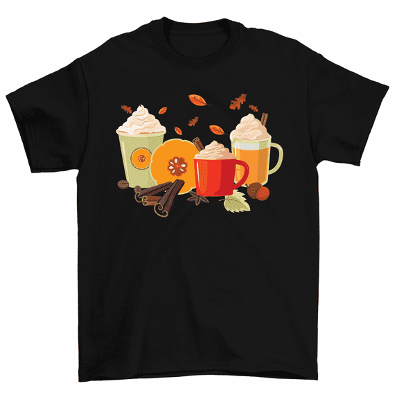 Fall Autumn Season Drinks Spice Latte T-Shirt Men Women Tee