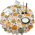 thumbnail image 1 of Fall Autumn Table Cloth, Thanksgiving Tablecloths for Round Tables Suitable Farmhouse Decor. Pumpkin Table Cover for Party. As a gift for Your Friends and Celebrate Harvest Day 60x60 inches., 1 of 5