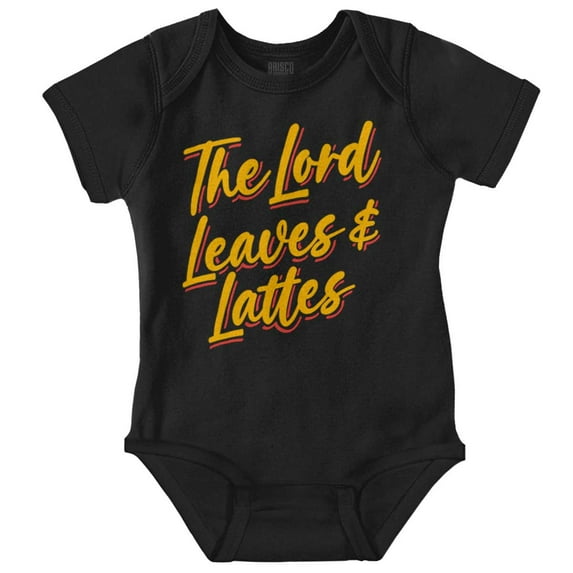 Fall Autumn The Lord Leaves Lattes Bodysuit Jumper Girls Infant Baby Brisco Brands NB