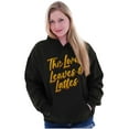 thumbnail image 1 of Fall Autumn The Lord Leaves Lattes Women Plus Size Graphic Pullover Hoodie Brisco Brands 2X, 1 of 4