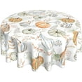 thumbnail image 1 of Fall Autumn White Pumpkin Round Tablecloth 60 Inch Thanksgiving Orange Grey Pumpkins Table Cloth Watercolor Harvest Reusable Circle Table Cover Clothes for Party Dining Room Kitchen Outdoor Decor, 1 of 6