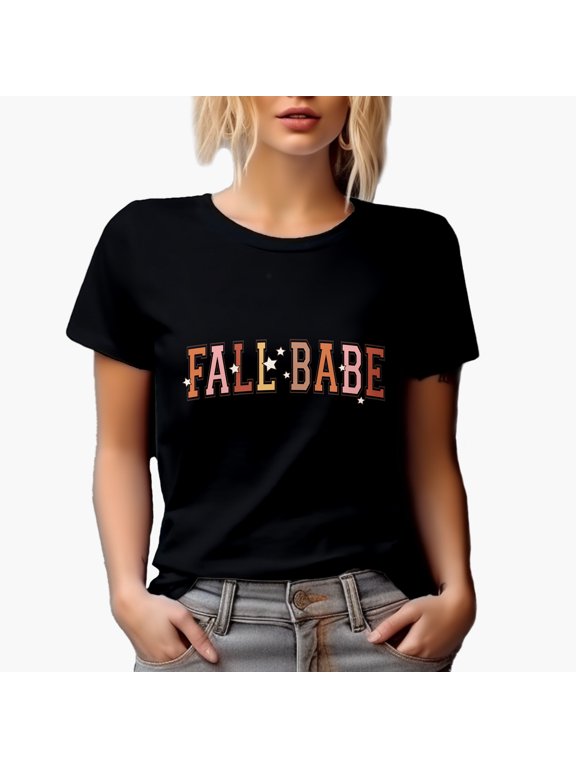 Fall Babe Merch Gift, Black T-Shirt, XL