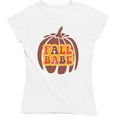 thumbnail image 1 of Fall Babe with Pumpkin Groovy Retro Autumn Thanksgiving T-Shirt, 1 of 2
