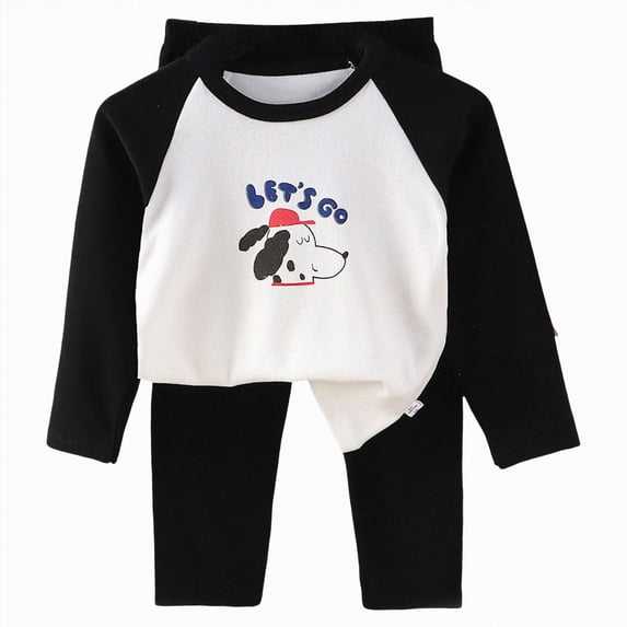 Fall Baby Boy Clothes Boys Autumn Winter Round Neck Long Sleeve Elastic Waist 6M 9M 12M 2T 3T 4T Everyday Outfit Set 2 PC