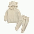 thumbnail image 1 of Fall Baby Boy Clothes Girl Autumn Winter Cute Long Sleeve Elastic Waist 6M 12M 24M 2T 3T 4T 5T Everyday Outfit Set 2 PC, 1 of 4