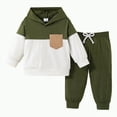 thumbnail image 1 of Fall Baby Boy Clothes Girl Spring Patchwork Long Sleeve Elastic Waist 6 12 18 24 Months 2T 3T Everyday Outfit Set 2Pcs, 1 of 8