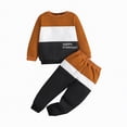 thumbnail image 1 of Fall Baby Boy Clothes Kids Boys Fall/Winter Letter Long Sleeve Elastic Waist 4T 5T 6T 7T Everyday Outfit Set 2 Pcs, 1 of 6