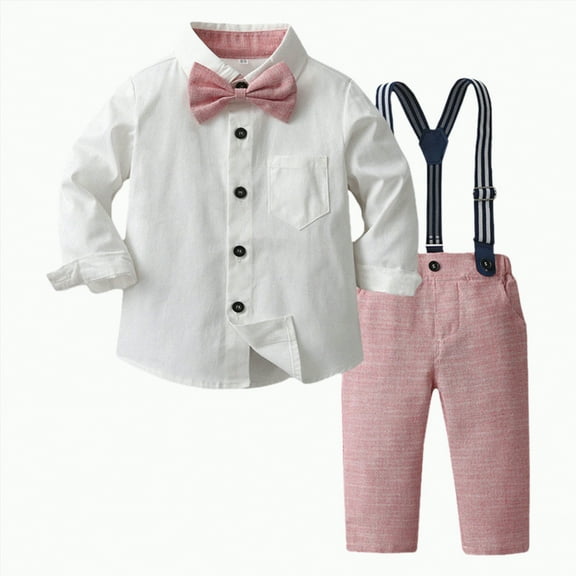 Fall Baby Boy Clothes Little Boys Autumn Winter Stripe Long Sleeve Stretch 6 12 18 24 Months 2T 3T 4T Shirt And Pants Se Set 2-Pieces