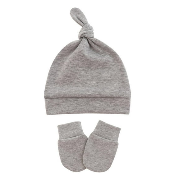 Fall Baby Care Products for Kids Gray Hat Mittens Newborn Hats Boys 6 Months Winter Caps 3 Pack 2