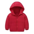 thumbnail image 1 of Fall Baby Girl Outerwear New Toddler Boys Girls Puffer Jacket down Winter Coats with Hood Kids Lightweight Hooded Padded Outwear Red 3 Years, 1 of 6