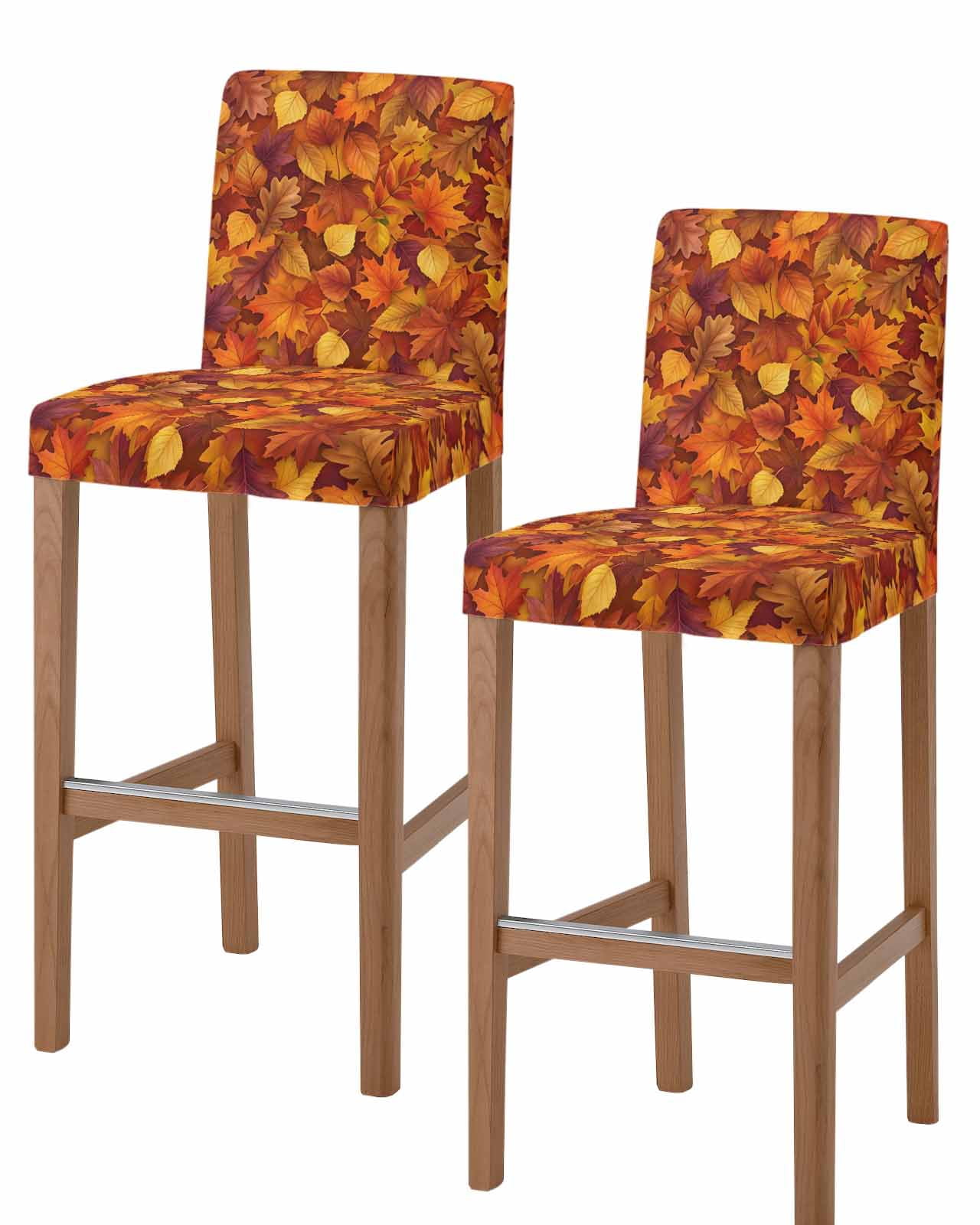 Fall Bar Stool Covers Set of 2, Autumn Modern Country Abstract Maple