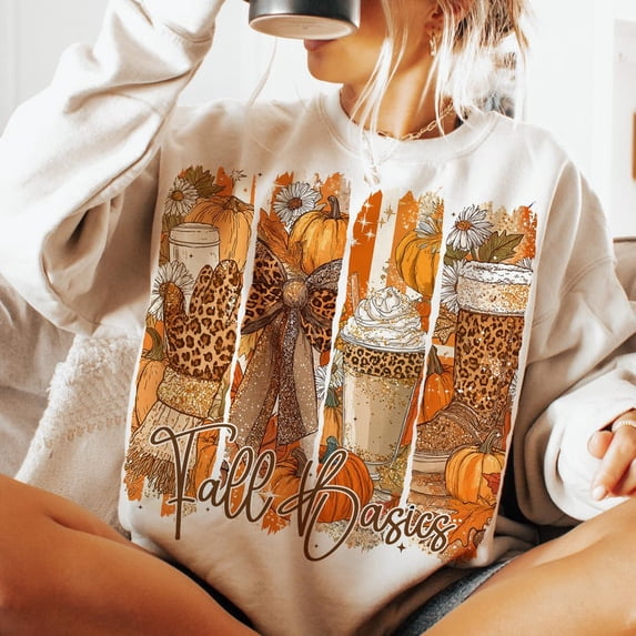 Fall Basics Sweatshirt, Cozy Autumn Girl Shirt, Fall Pumpkin Bow Sweatshirt, 2025 Cozy Fall spice Season Sweatshirt, Autumn Vibes, Fall leopard Sweatshirt