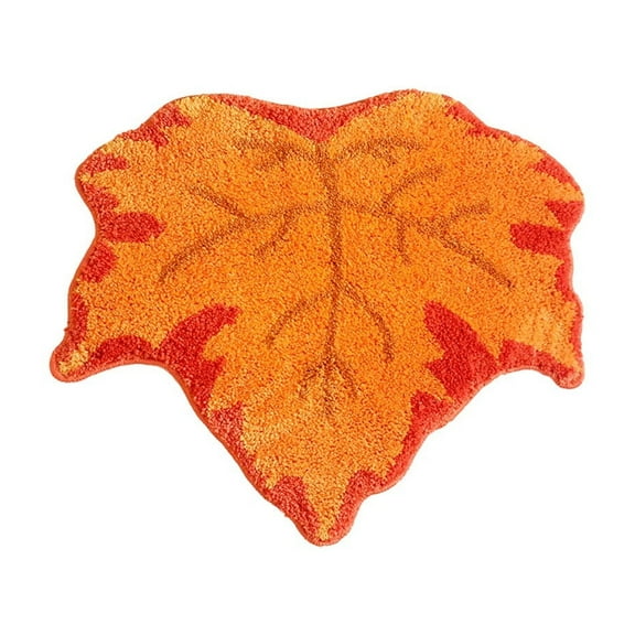 Fall Bathroom Rugs, Cute Fall Bathroom Decor, Autumn Pumpkins Maple Leaf Rugs, Farmhouse Decorations for Home Thanksgiving Halloween Decorations, Non-Slip