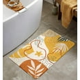 thumbnail image 1 of Fall Bathroom Rugs Cute Yellow Plant Bath Mat Non-Slip Abstract Printed Bath Rug Soft Velvet Machine Washable Boho Floor Mats Autumn Style Aesthetic Design for Bathroom Tub Shower, 20''''x31'''', 1 of 6