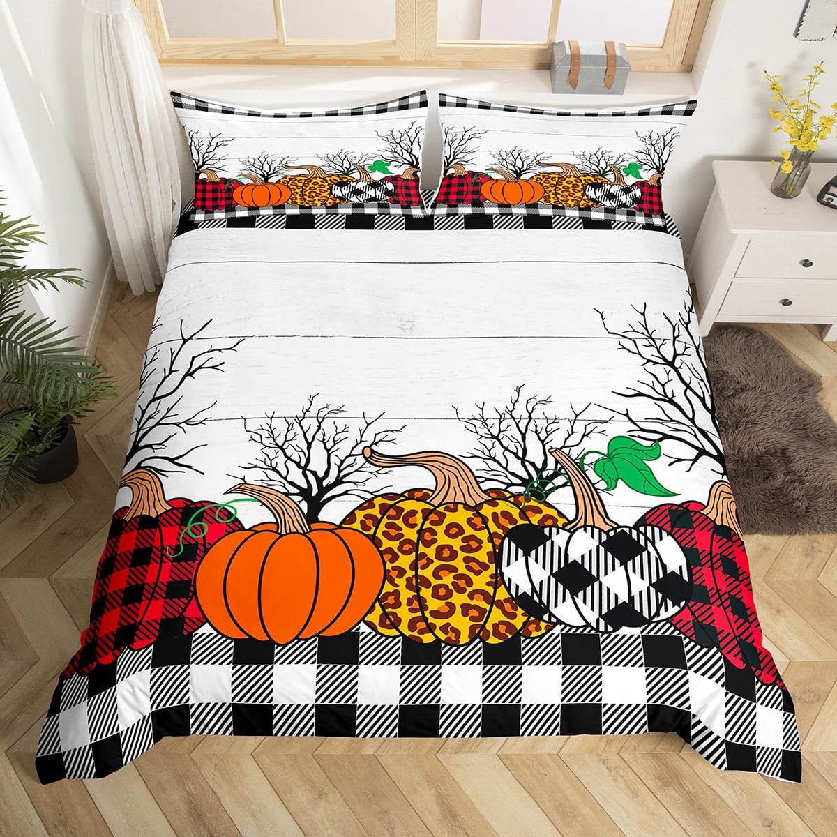 Fall Bedroom Bedding Set Queen Harvest Thanksgiving Duvet Cover for ...