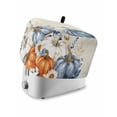 thumbnail image 1 of Fall Beige Pumpkin Toaster Cover 4 Slice, Large Kitchen Appliance Covers, Thanksgiving Eucalyptus Leaves Retro Toaster Oven Cover with Loop, Bread Machine Cover Polyester Dust Cover Protection, 1 of 4