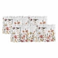 thumbnail image 1 of Fall Bird Flower Curtain Valances for Windows, Kitchen Valance Window Treatments Panel 2 Pack, Thanksgiving Autumn Leaves Daisy Rod Pocket Short Curtains for Bathroom Bedroom 42 x 12 Inch, 1 of 8