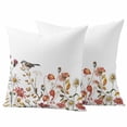 thumbnail image 1 of Fall Bird Flower Outdoor Waterproof Pillow Covers, Thanksgiving Autumn Leaves Daisy Decorative Square Throw Pillowcase Sofa Cushion Sham for Patio/Couch/Chair, 18"x18" 2 Pack, 1 of 8