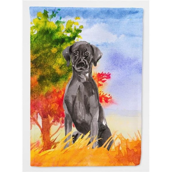 Fall Black Labrador Retriever Flag Canvas House Size