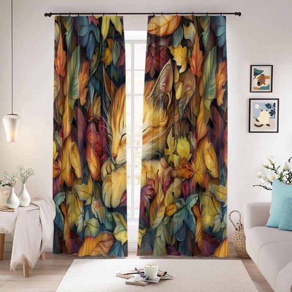 Fall Blackout Curtains for Bedroom/Living Room, Pinch Pleated Black Out ...