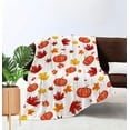 thumbnail image 1 of Fall Blanket Orange Pumpkins Maple Leaf Soft Warm Fleece Blanket for Couch Bed Chair Plush Thanksgiving Throw Blankets 40"x50", 1 of 6