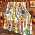 thumbnail image 1 of Fall Blanket Pumpkin Throw Blanket, Autumn Leaf Harvest Farmhouse Soft Warm Cozy Blanket, Fall Throw Blanket for Couch Sofa Bedroom Chairs 50 X 60 Inch, 1 of 6
