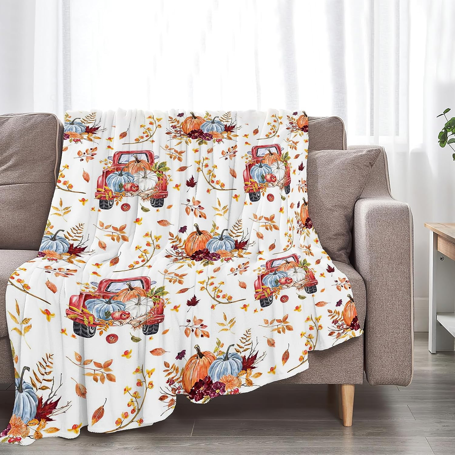 Fall Blanket Soft Warm Pumpkin Nosbei Throw Blanket Cozy Plush Fuzzy