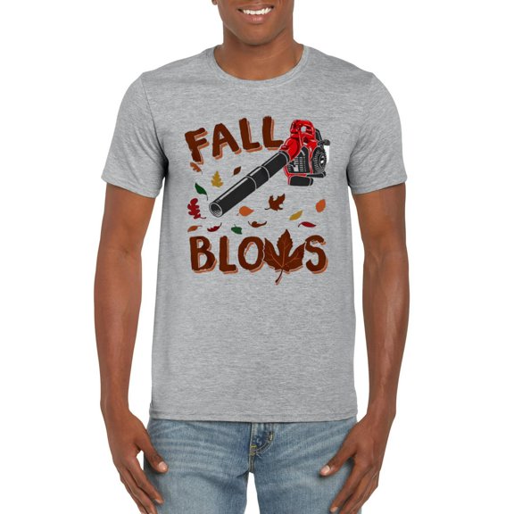 Fall Blows Funny Autumn Season Sarcastic Humor Weather Graphic T-Shirt, for men & women, up to size 5XL