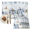 thumbnail image 1 of Fall Blue Grey Pumpkins Placemats Set of 4, Thanksgiving Botanical Washable Wipeable Table Mats for Dining Tables, Indoor Outdoor Kitchen Place Mats for Holiday Party Table Decor, 1 of 9