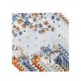 thumbnail image 1 of Fall Blue Maple Cloth Napkins Set of 4 Reusable Dinner Napkins, Thanksgiving Pumpkins Daisy Country Leaves Cocktail Napkin Washable Table Napkins for Wedding/Holiday Party/Baby Shower 20"x20", 1 of 7
